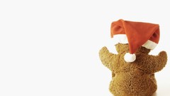 Red dolls brown teddy bears minimalistic stuffed animals toys 