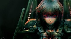 red eyes anime girls Anime Women Armored looking at viewer