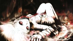 Red eyes anime girls artwork original characters