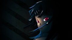 Red eyes anime girls bakemonogatari senjougahara hitagi 