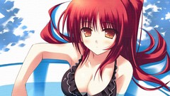 Red eyes anime girls bare shoulders to heart 2 kousaka tamaki 
