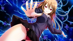 Red eyes anime girls brunettes shinigami no testament shibuya 