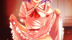 Red eyes anime girls lingerie remilia scarlet touhou purple 