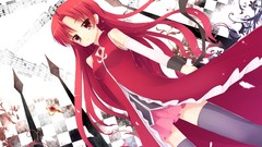 Red eyes anime girls mahou shoujo madoka magica sakura kyouko 