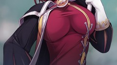 Red eyes anime girls redheads video games Hilda Hildegarde