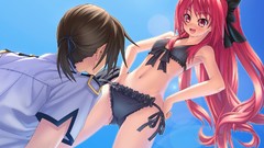 Red eyes anime girls shinkyoku soukai polyphonica redheads 