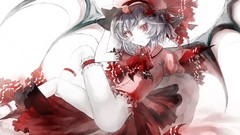 Red eyes anime girls short hair gray hair touhou flandre scarlet