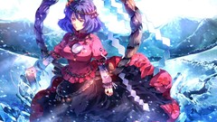 Red eyes anime girls short hair touhou yasaka kanako