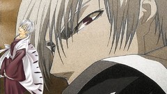 Red eyes bleach ichimaru gin silver hair