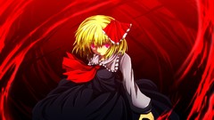 Red eyes blondes anime girls short hair touhou rumia video 