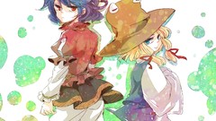 Red eyes blondes blue eyes touhou moriya suwako yasaka kanako