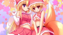 Red eyes blondes pink eyes anime girls touhou yakumo yukari 