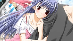 Red eyes blue hair anime girls nerine