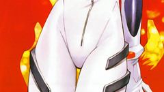 Red eyes blue hair anime girls short hair neon genesis 