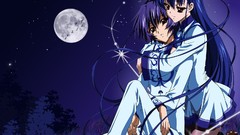 Red eyes blue hair anime girls touka gettan