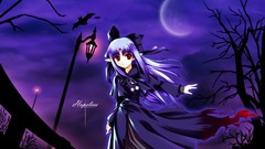 Red eyes blue hair anime girls tsukihime type-moon long ears 
