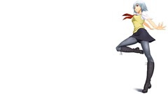 Red eyes blue hair boots short hair pantyhose ben seifuku 