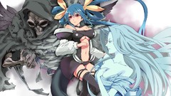 Red eyes blue hair long hair anime girls guilty gear dizzy 