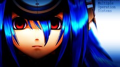 Red eyes blue hair long hair anime girls xenosaga KOS-MOS