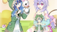 Red eyes blue hair short hair purple hair date a live crossovers