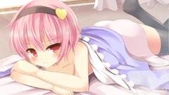 Red eyes blush pink hair anime girls touhou komeiji satori 