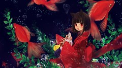 Red eyes blush short hair black hair nekomimi animal ears 