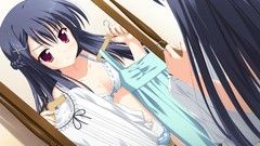 Red eyes bra black hair game cg underwear panties princess 