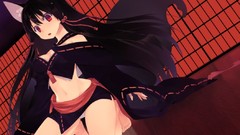 Red eyes brunettes animal ears underwear panties Japanese 