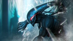 Red eyes creatures artwork fantasy art