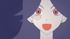 Red eyes earrings long hair sayonara zetsubou sensei open mouth 