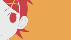 Red eyes faces anime girls short hair bangs sayonara zetsubou 