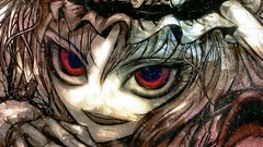 Red eyes faces anime girls touhou shikieiki yamaxanadu video 