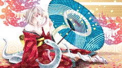 Red eyes kimono anime girls Japanese clothes Zaregoto