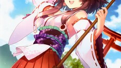 Red eyes kimono skirts miko an2a panties torii broomsticks