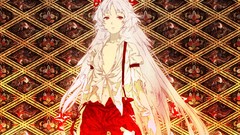 Red eyes long hair anime girls fujiwara no mokou touhou