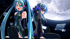 Red eyes long hair anime girls hatsune miku vocaloid yowane 