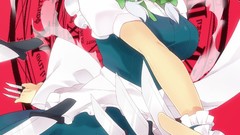 Red eyes long hair anime girls maids short hair braids touhou 