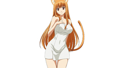 Red eyes long hair anime girls towels nekomimi animal ears 