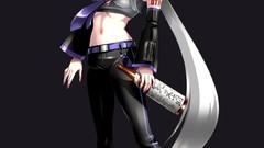 Red eyes long hair anime girls vocaloid yowane haku silver hair 