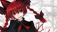 Red eyes long hair braids touhou nekomimi animal ears kaenbyou 
