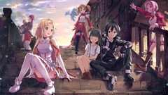 Red eyes long hair twintails kirigaya kazuto sword art online 