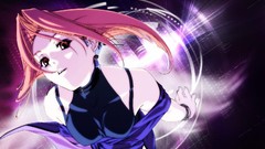 Red eyes pink hair anime girls