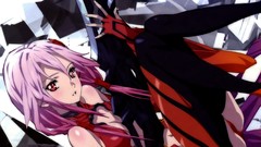 Red eyes pink hair anime girls guilty crown yuzuriha inori 