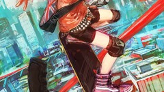 Red eyes pink hair anime girls op-center original characters