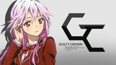 Red eyes pink hair anime girls school uniforms guilty crown 