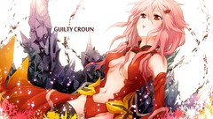 Red eyes pink hair long hair guilty crown yuzuriha inori
