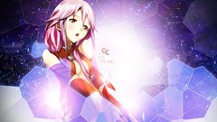 Red eyes pink hair long hair guilty crown yuzuriha inori 