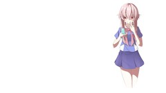 Red eyes pink hair school uniforms mirai nikki gasai yuno 