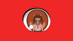 Red eyes red background schoolgirls anime girls school uniforms 