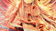 Red eyes Ribbons anime girls fujiwara no mokou touhou